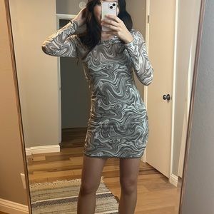 Y2K gray mini dress